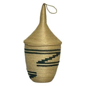 SET 5 TUTSI RWANDA AFRICAN STYLE FOLK ART 1"-10" NESTING BASKETS